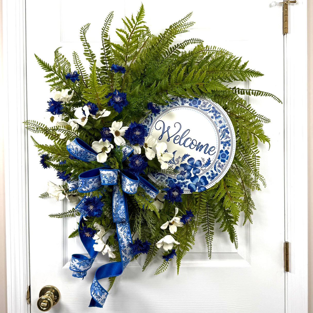 Chinoiserie Fern Wreath (Completed Design)