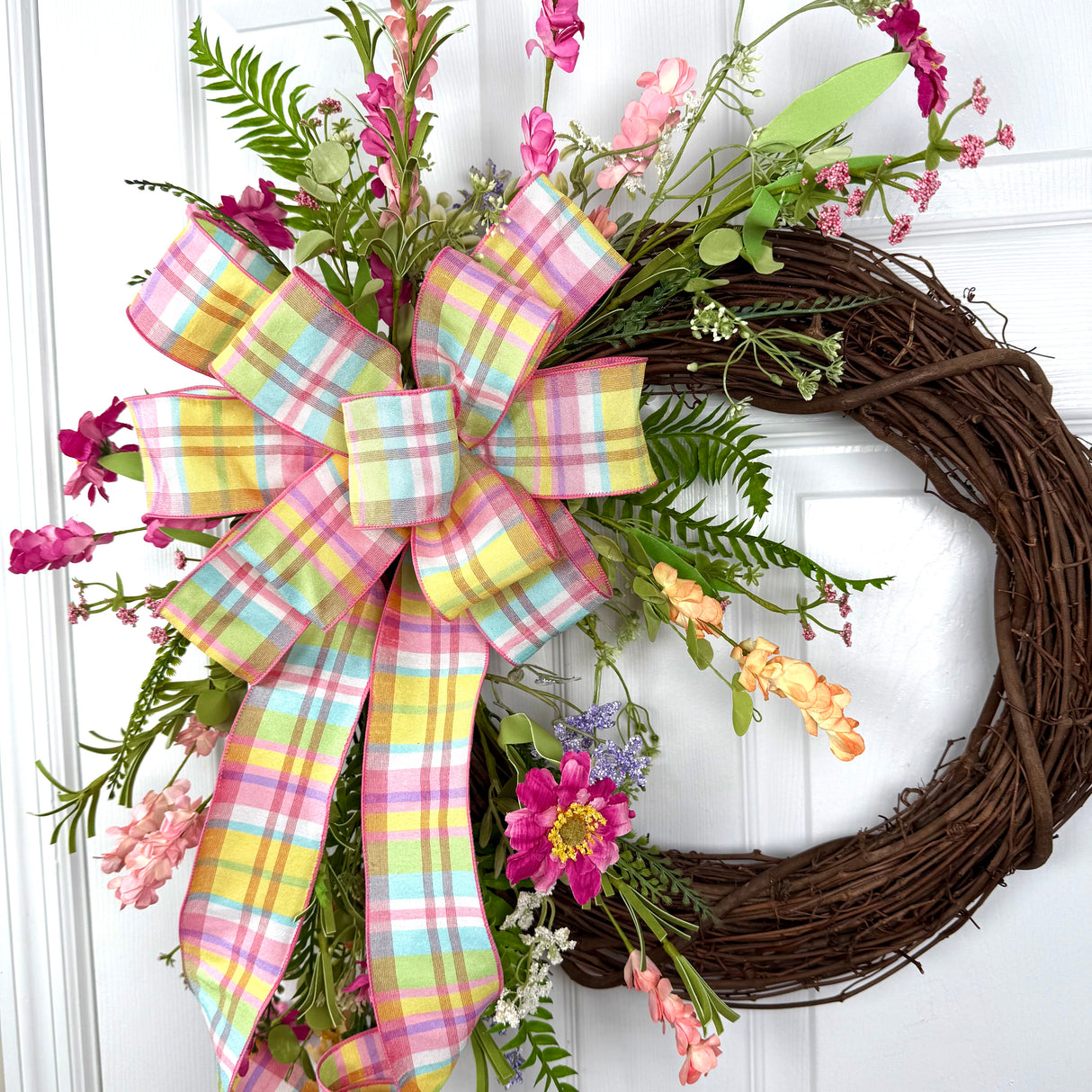 Spring Plaid Blossoms Wreath Kit