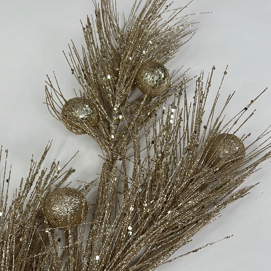33" Glitter Needle Pine Stem