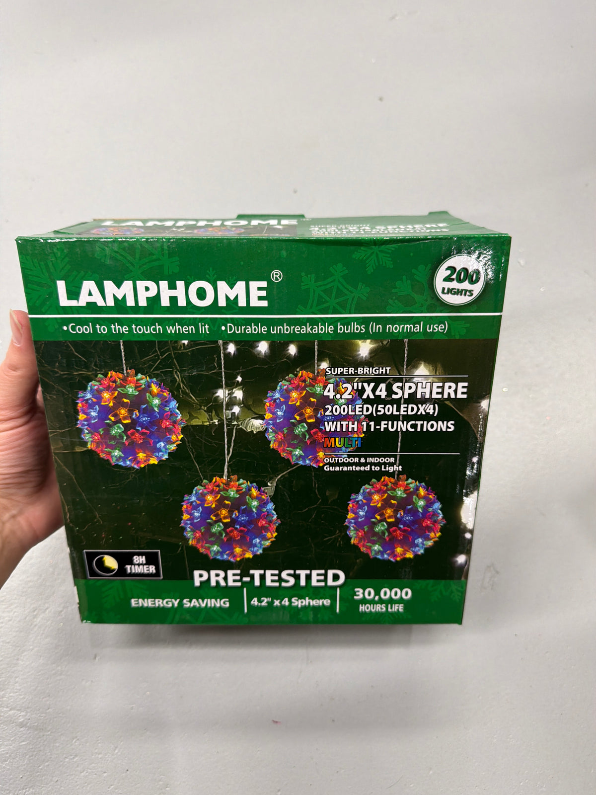 4.2"*4 200LED (50LED*4) Sphere,With 11- Functions (Multicolor)
