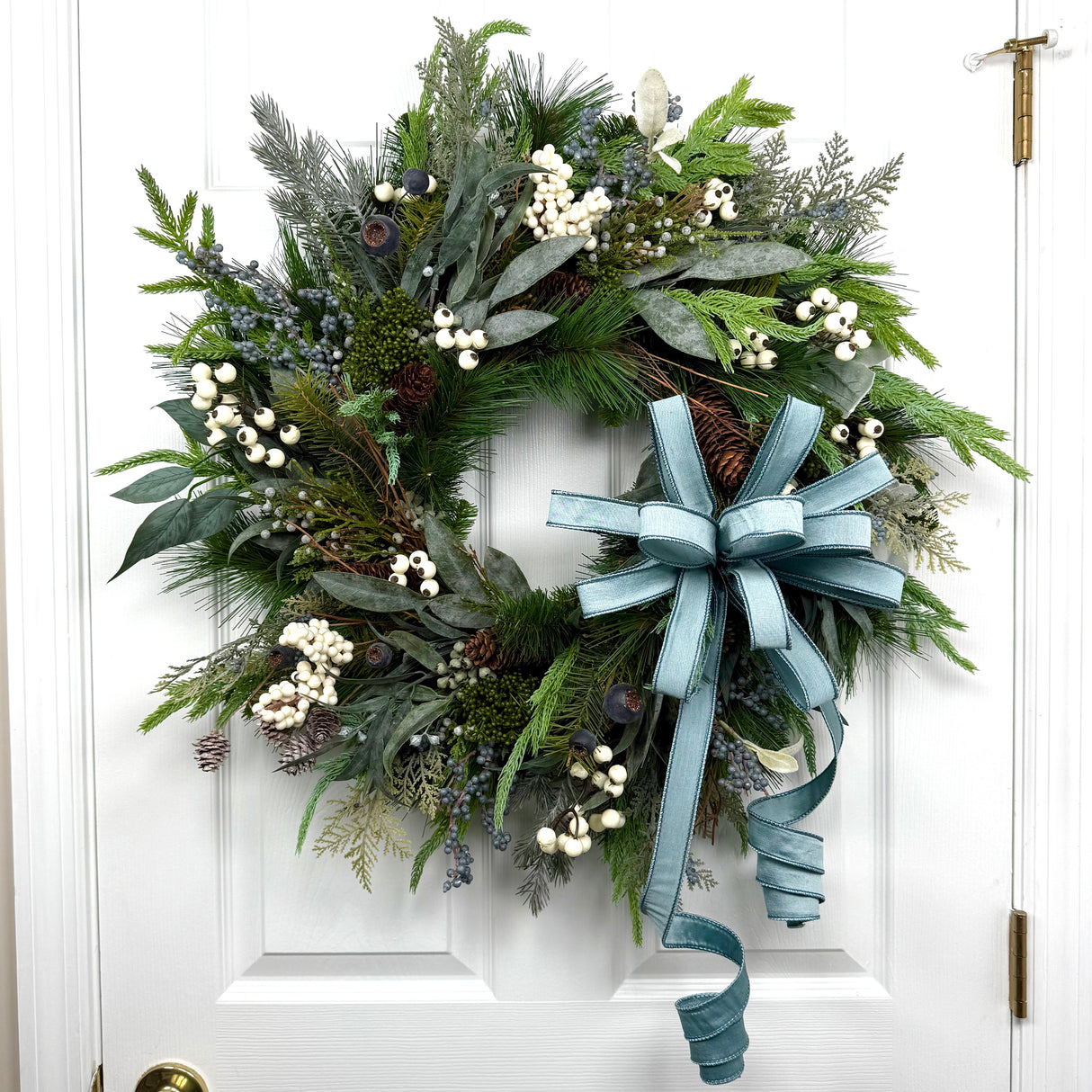 Blue Berry Winter Coastal Wreath (Completed Design)