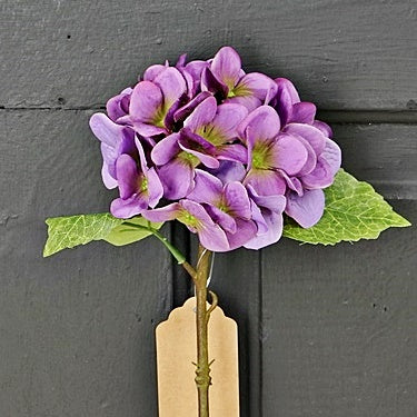 Purple Silk Hydrangea Stem (12")