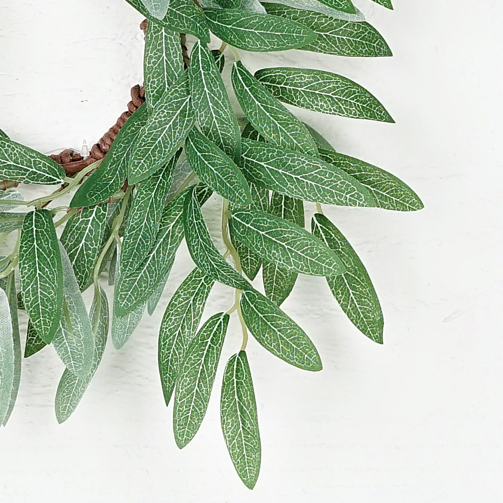 12" Olive Leaf Candle Ring Wreath (3.5" center)