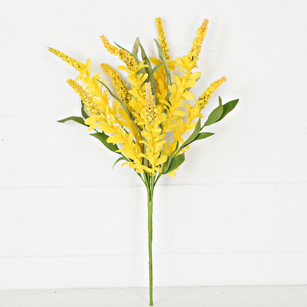 Yellow Cluster Flowers with Heather Bush (20")