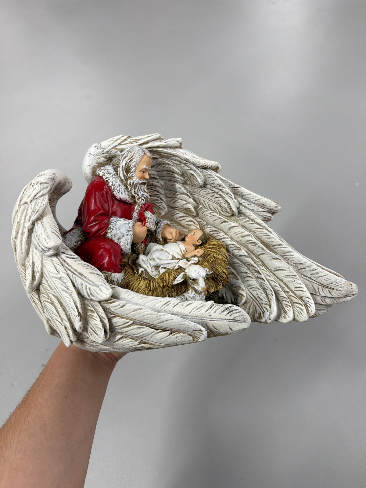7.75 Santa with Baby Jesus in Angel Wings