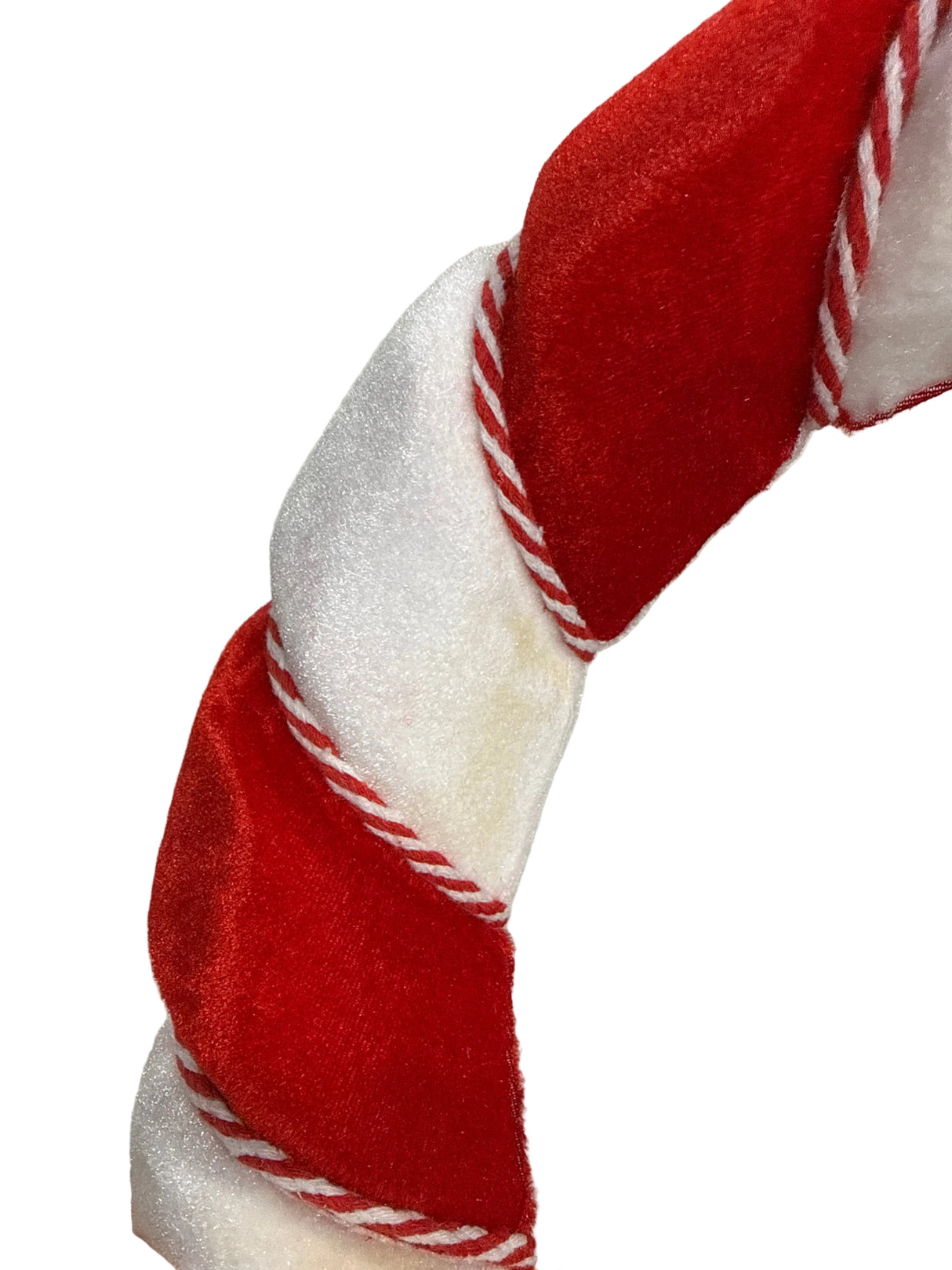 (Imperfect) 13"Dia Fabric Wreath W/Striped Roping