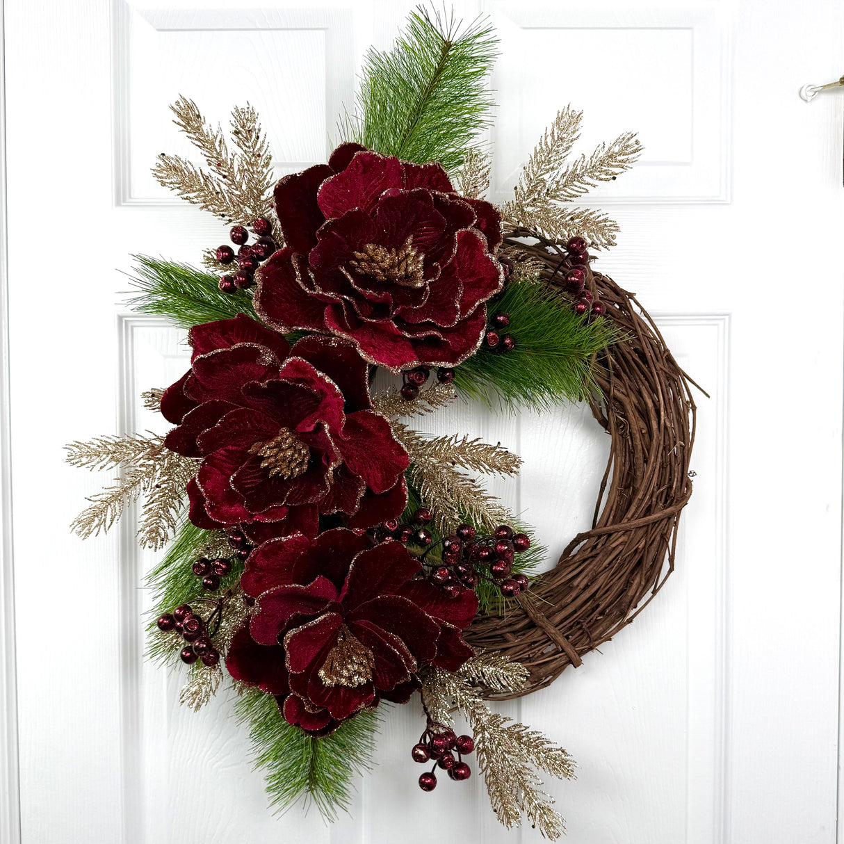 Burgundy Peony and Berry Wreath Kit