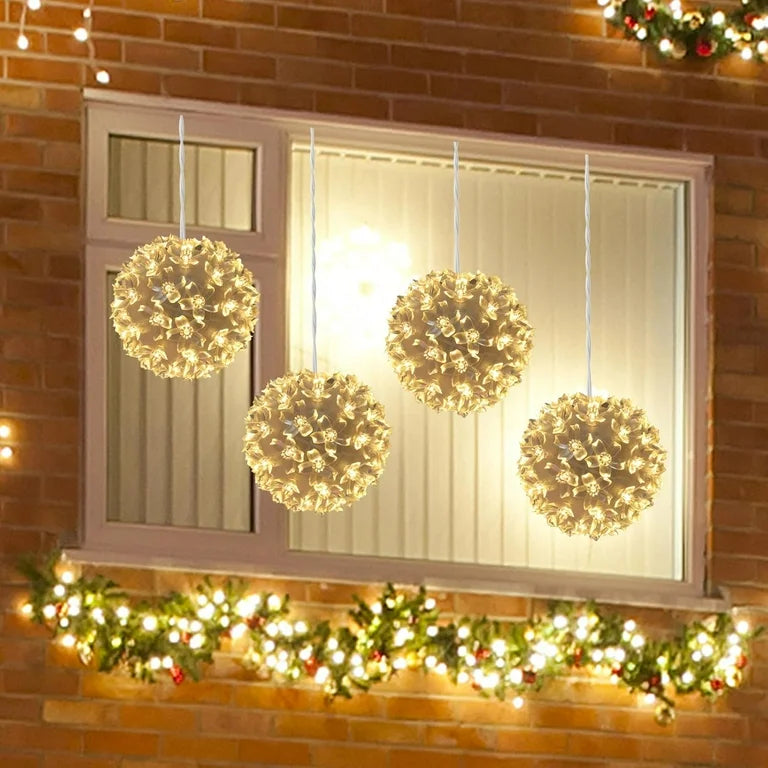 4.2" 200LED Sphere,With 11-Functions (Warm White) (Set of 4)