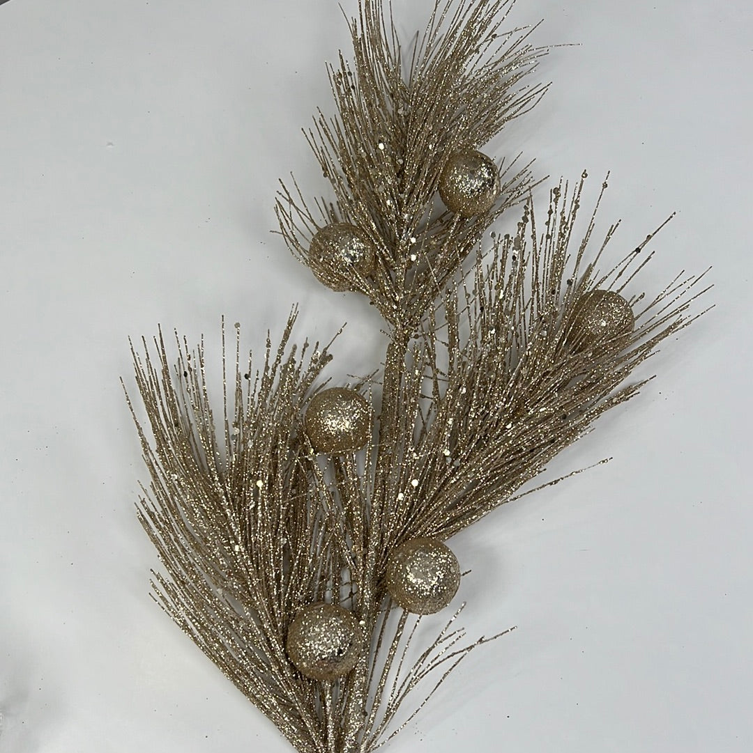 33" Glitter Needle Pine Stem