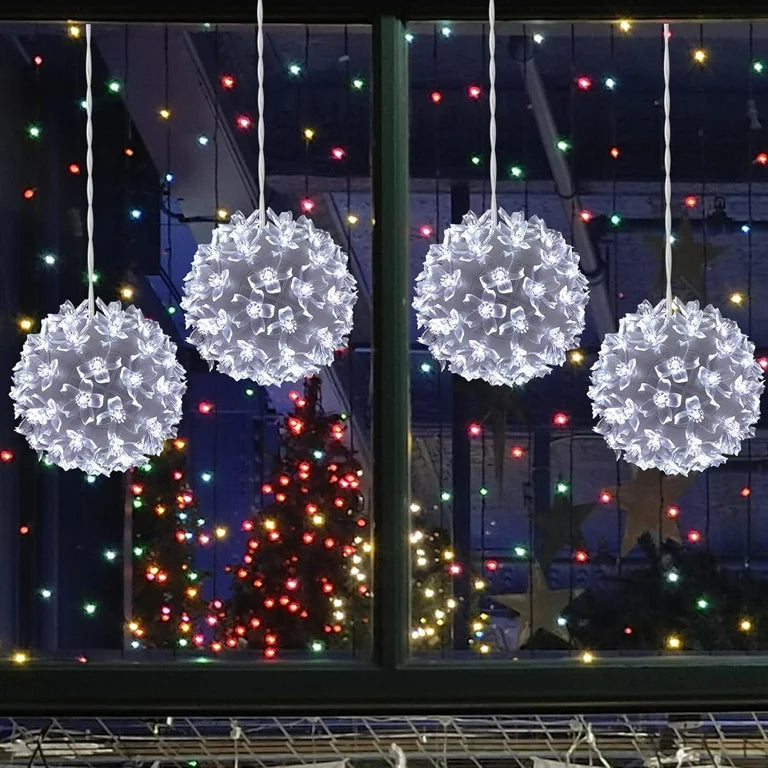 4.2" 200LED Sphere,With 11-Functions (Cool White) (Set of 4)
