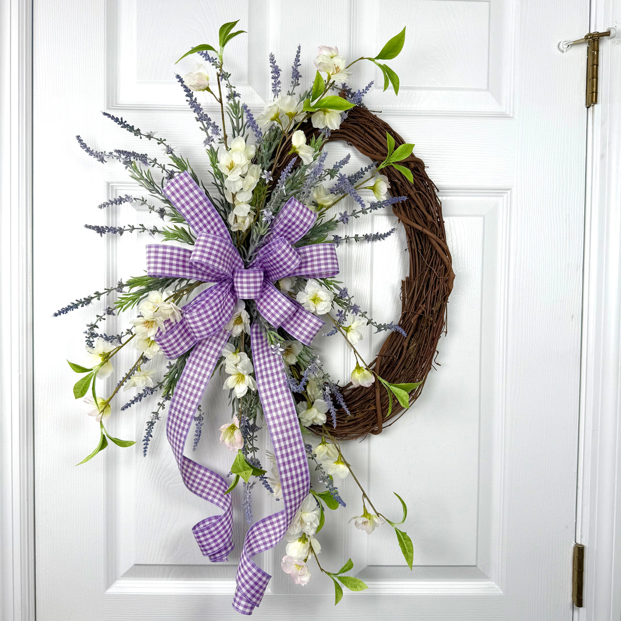 Lavender Gingham Spring Wreath (Completed Design)