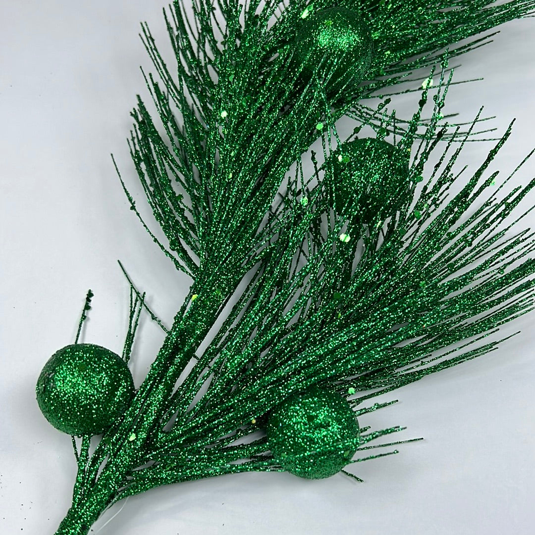 33" Glitter Needle Pine Stem