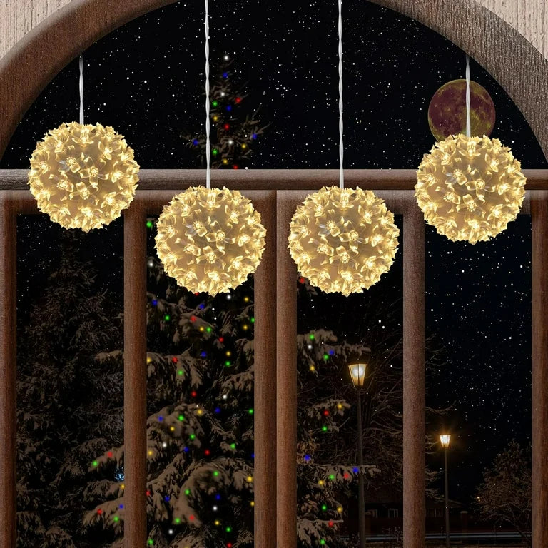 4.2" 200LED Sphere,With 11-Functions (Warm White) (Set of 4)