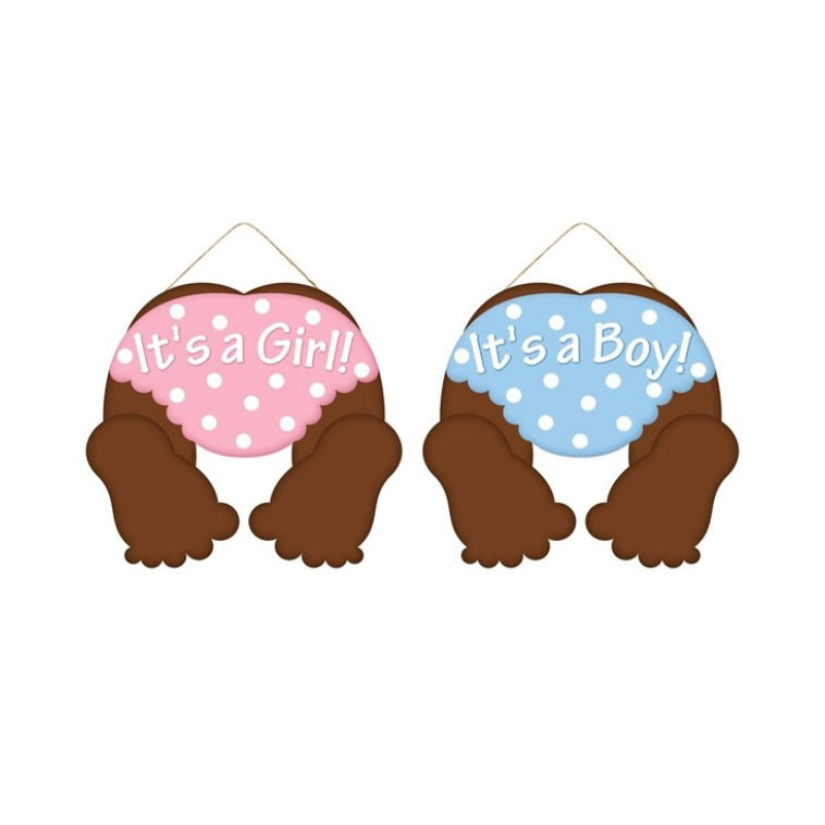 10"L x 9"H It's A Girl/It's A Boy Sign