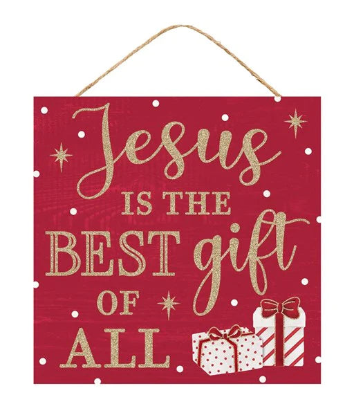 Gold Poinsettia Jesus is the Best Gift of All Wreath Kit