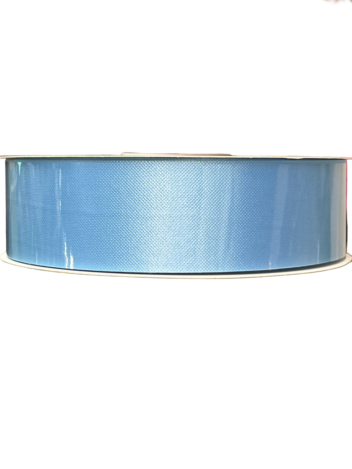 1.5" x 100yds Indoor / Outdoor Water Resistant Floral Satin Ribbon (Light Blue) Non- Wired