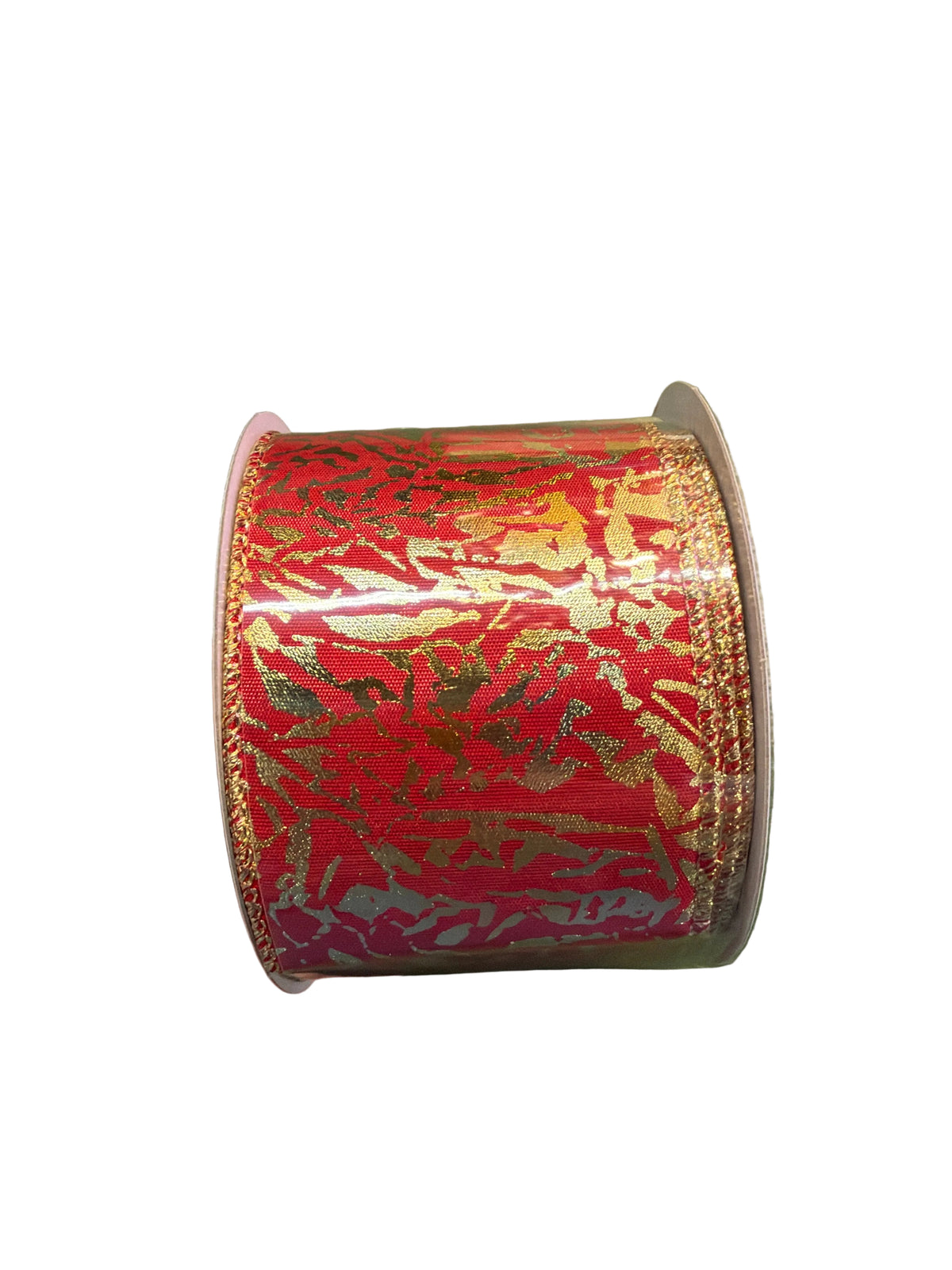 Red & Gold Crackle Print Ribbon