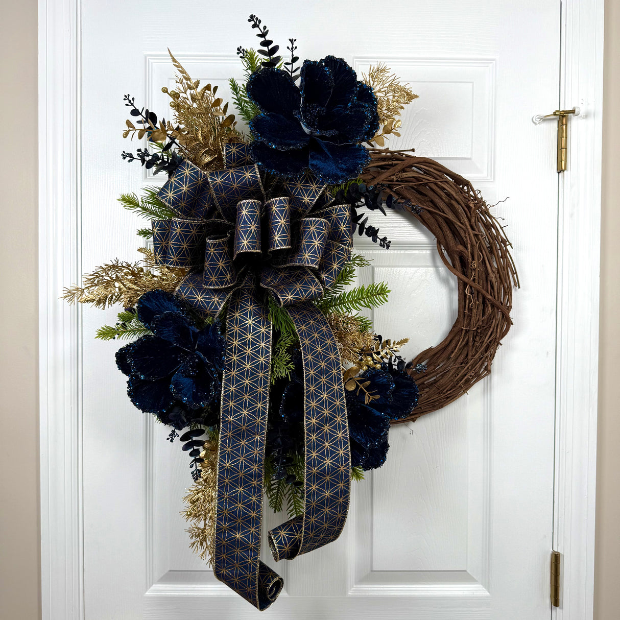 Blue & Gold Magnolia Wreath Kit