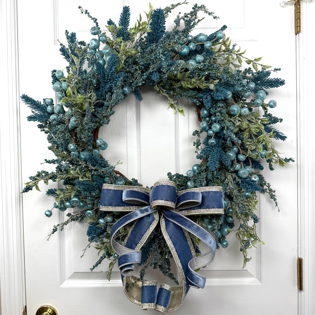 Blue Christmas Winter Wreath (Completed Design)