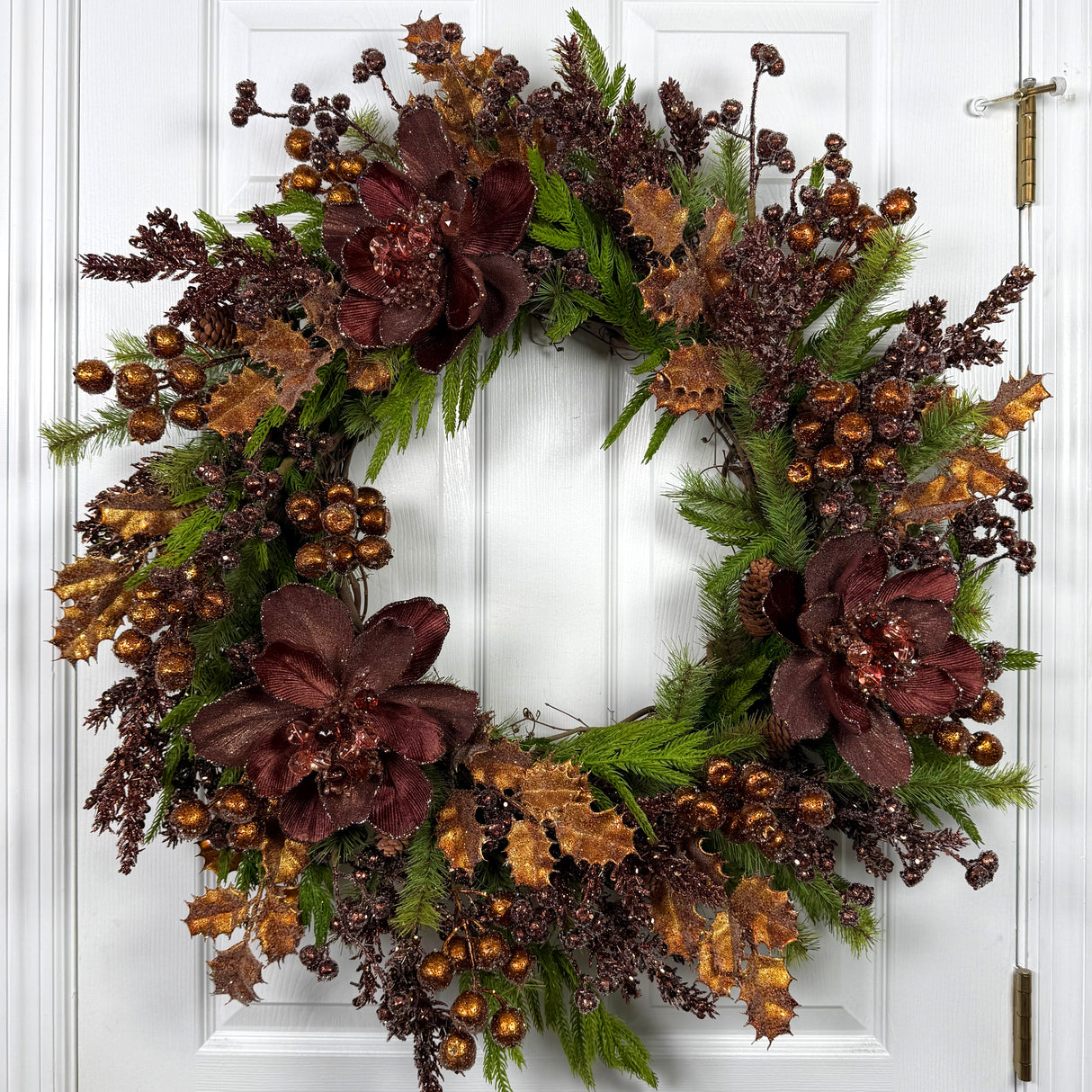 Copper Chocolate Luxury Magnolia Wreath (Completed Design)