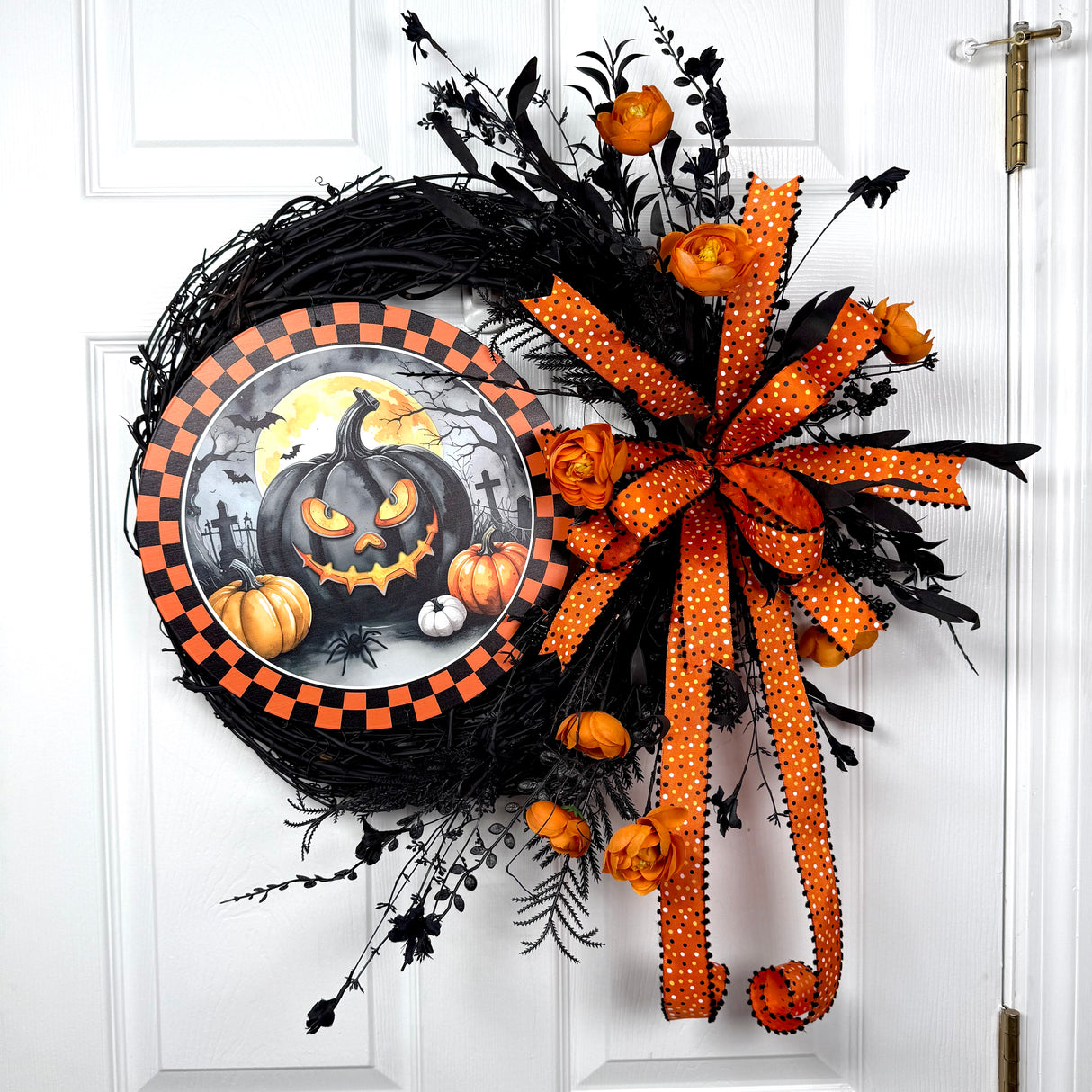 Black & Orange Halloween Wreath Kit