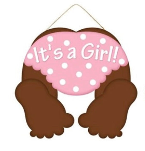 10"L x 9"H It's A Girl/It's A Boy Sign