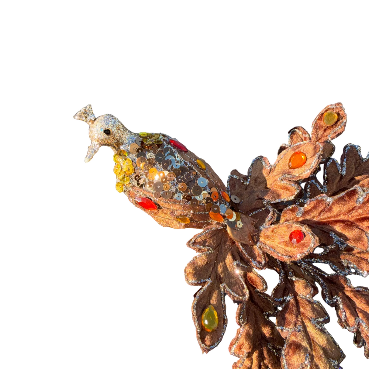 13" Jeweled Peacock Ornament