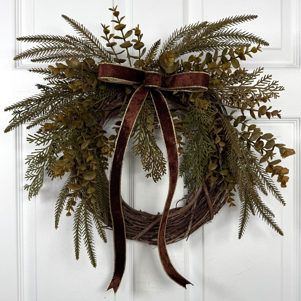 Chocolate Brown Velvet Wreath (Completed Design)