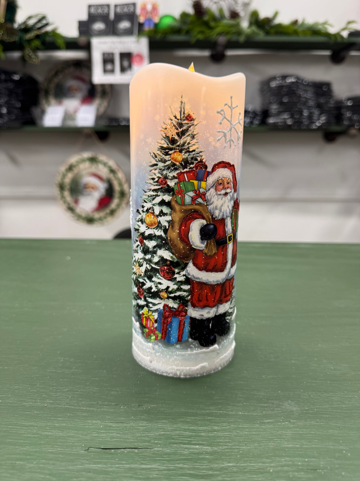 8" Led Santa Candle