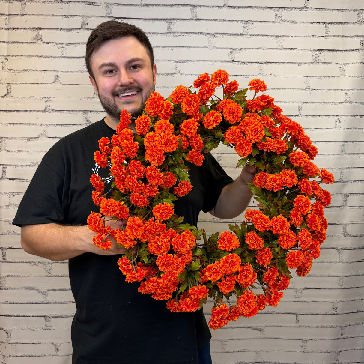 Orange Marigold Wreath (Completed Design)