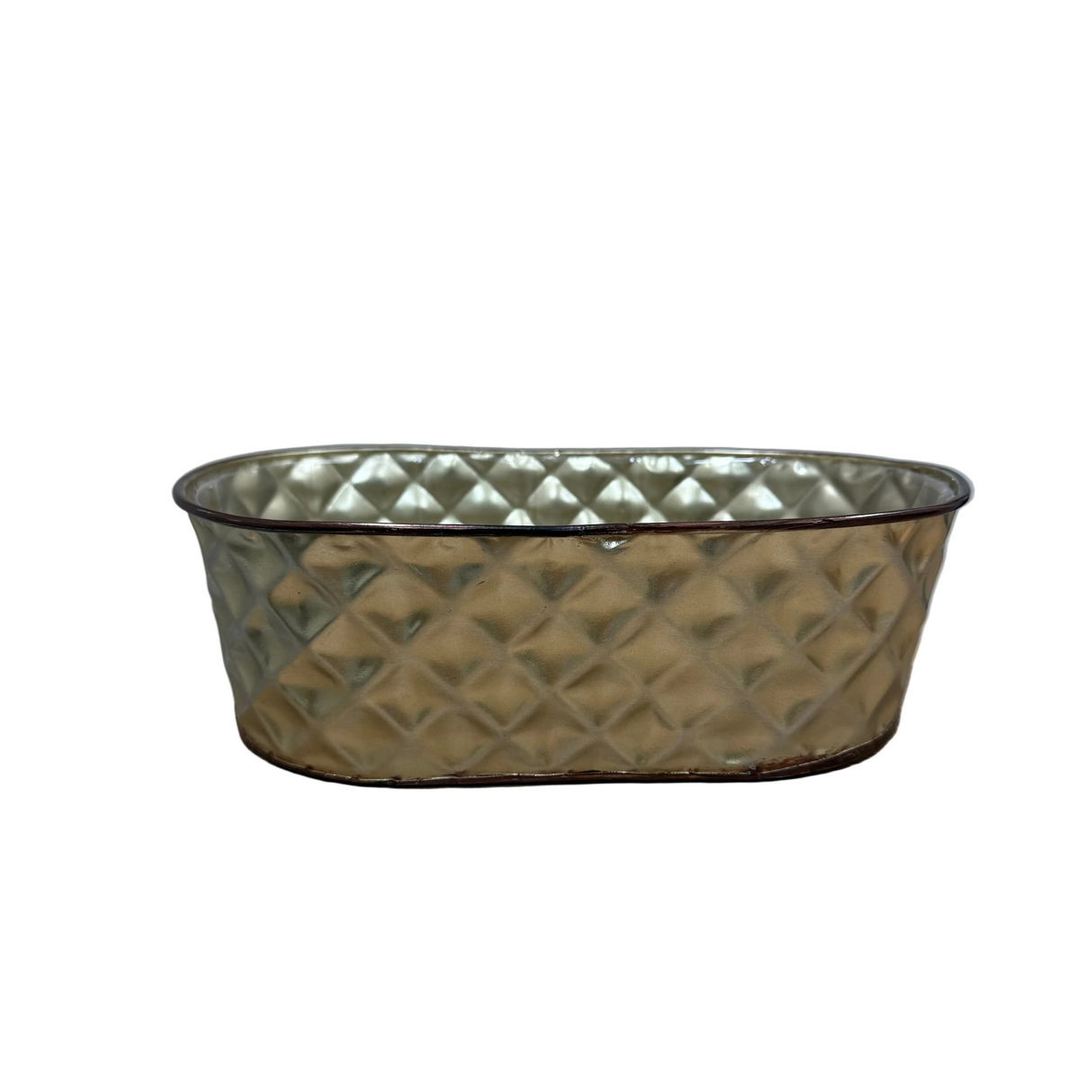 10" Tin Oval Container (Gold)