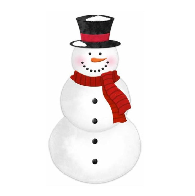 12"H X 6.5"L Metal/Embossed Snowman