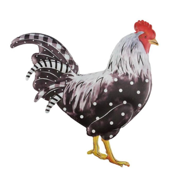12"H X 11.75"L Metal/Embossed Rooster