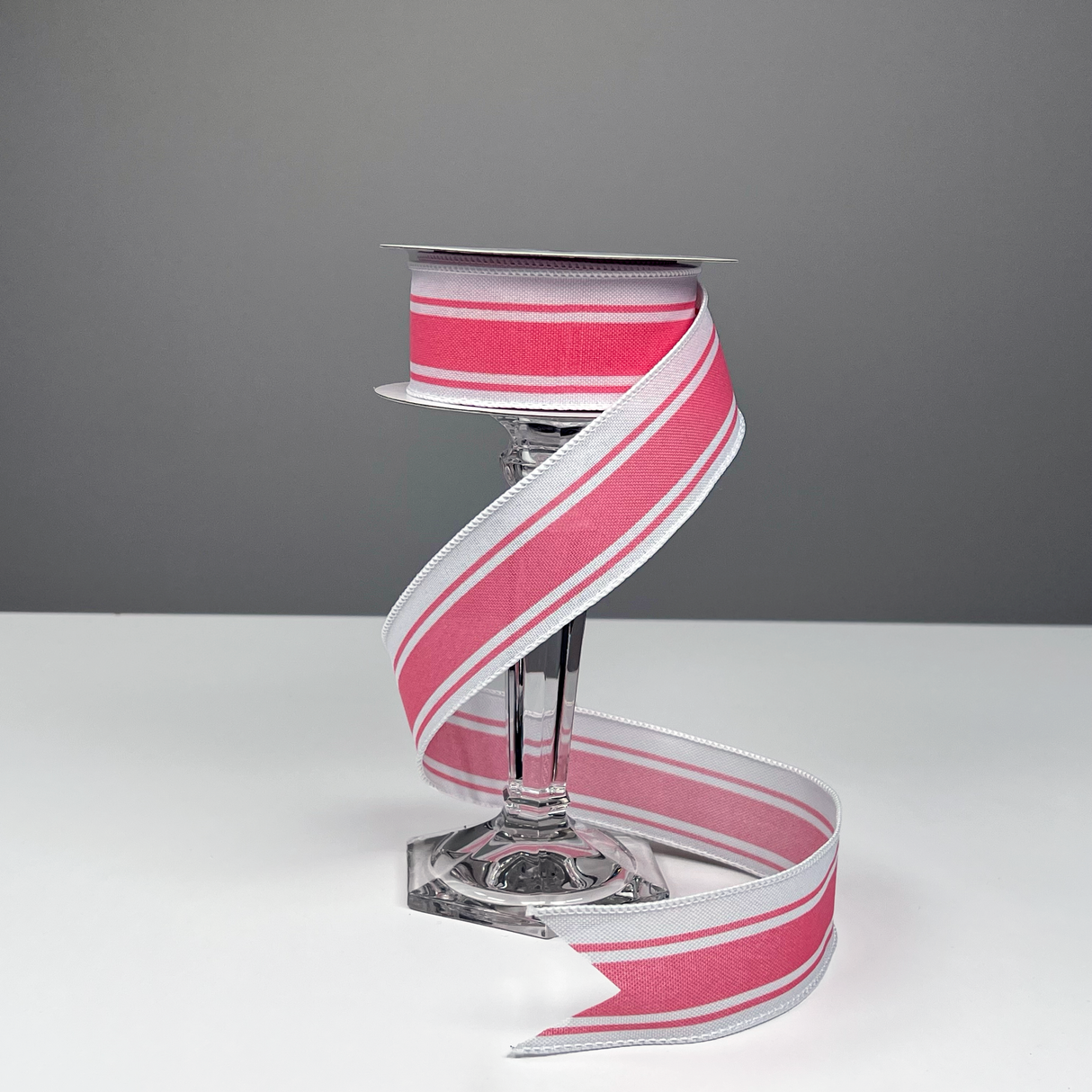 1.5"X10yd NSD Exclusive Pink and White Farmhouse Stripe