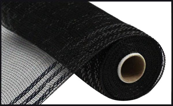 10" x 10yd Border Stripe Metallic Mesh