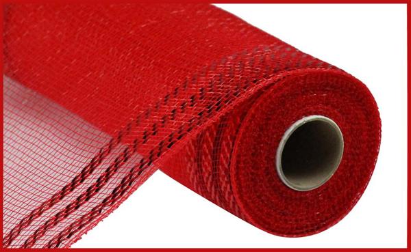 10" x 10yd Border Stripe Metallic Mesh