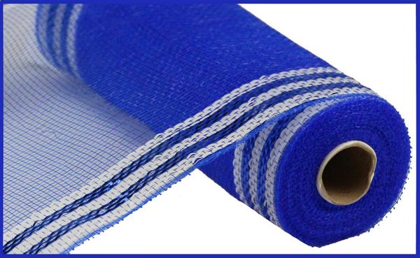 10" x 10yd Border Stripe Metallic Mesh
