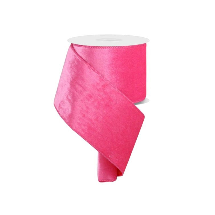 4 Deluxe Velvet Satin Backing Ribbon: Hot Pink (10 Yards)