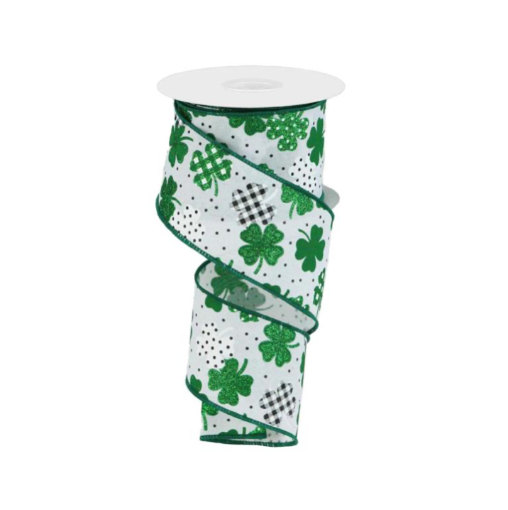 2.5" x 10yd Patterned Shamrocks
