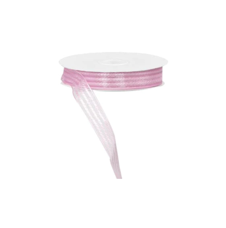 .625" X 25Yd Sheer/Satin Stripe Non-Wired