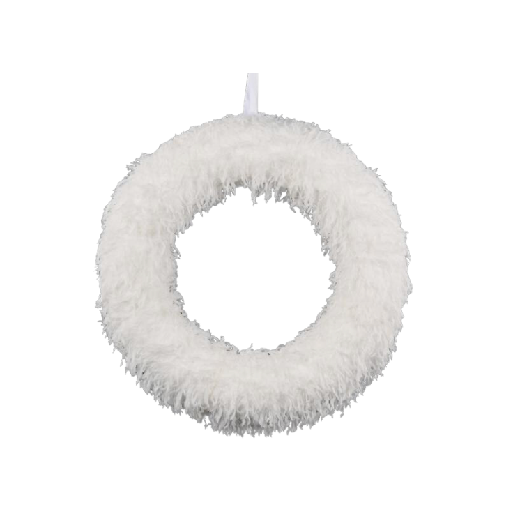 18"Dia Furry Fabric Wreath