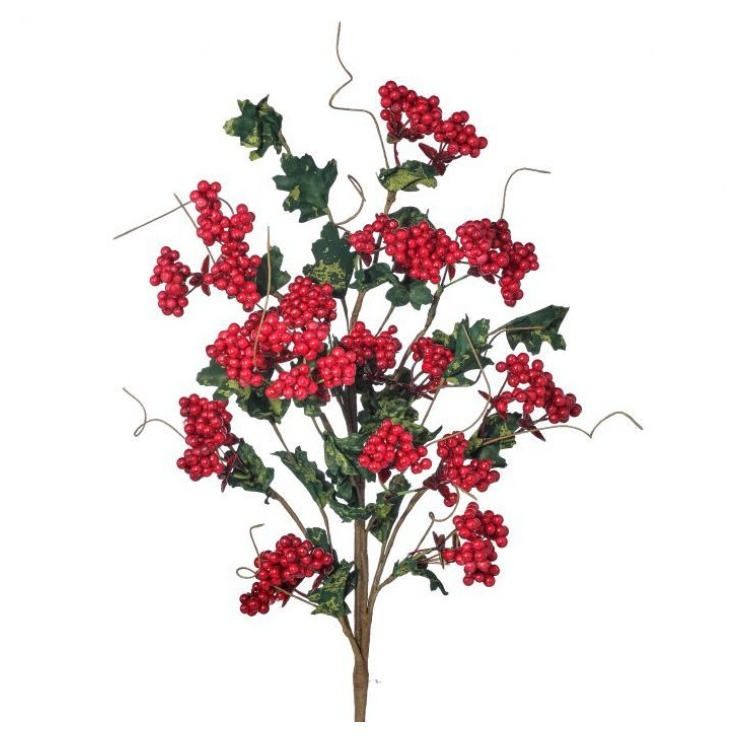 24" Wp Mini Grape Berry Cluster Leaf Spray