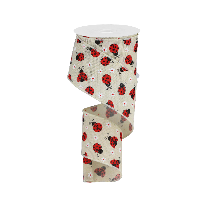 2.5"X10YD Mini Ladybugs On Royal