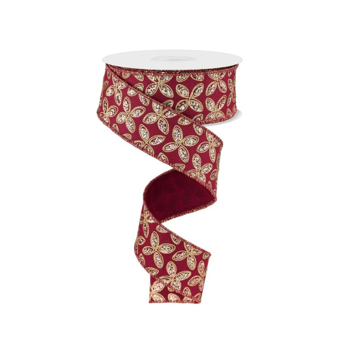 1.5" x 10yd Quatrefoil Petals Nick's Seasonal Décor