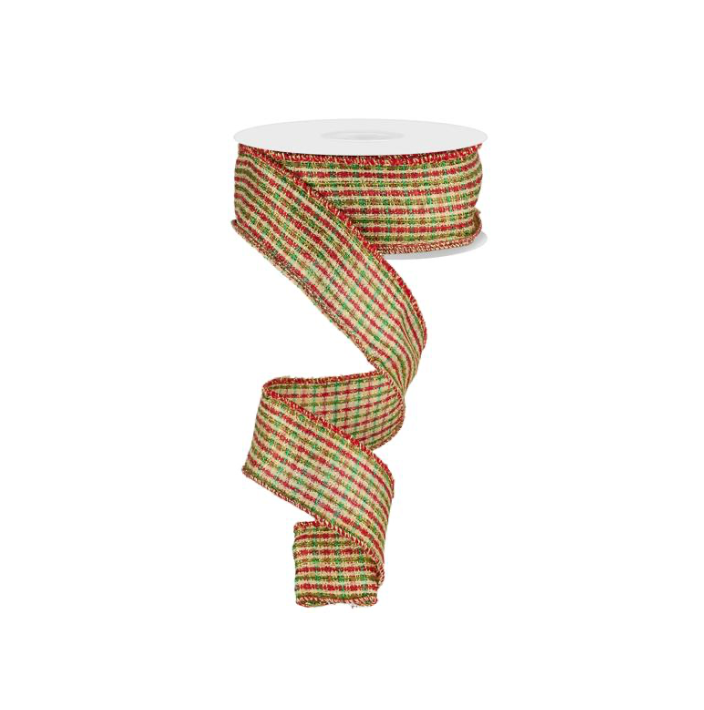 1.5" X 10Yd Woven Metallic Stripes Nick's Seasonal Décor