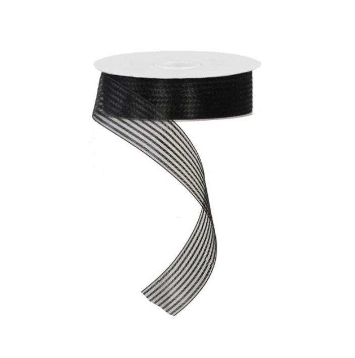 1.5" X 25Yd Sheer/Satin Stripe