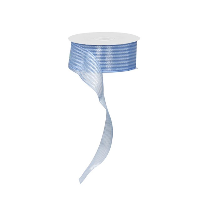 1.5" X 25Yd Sheer/Satin Stripe Non-Wired