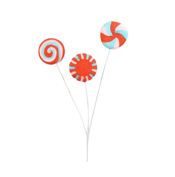16"L Peppermint Candy Pick