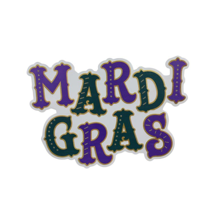 16"Lx11"H Metal/Glitter Mardi Gras