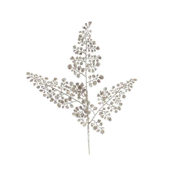18"L Glitter Maidenhair Fern Spray